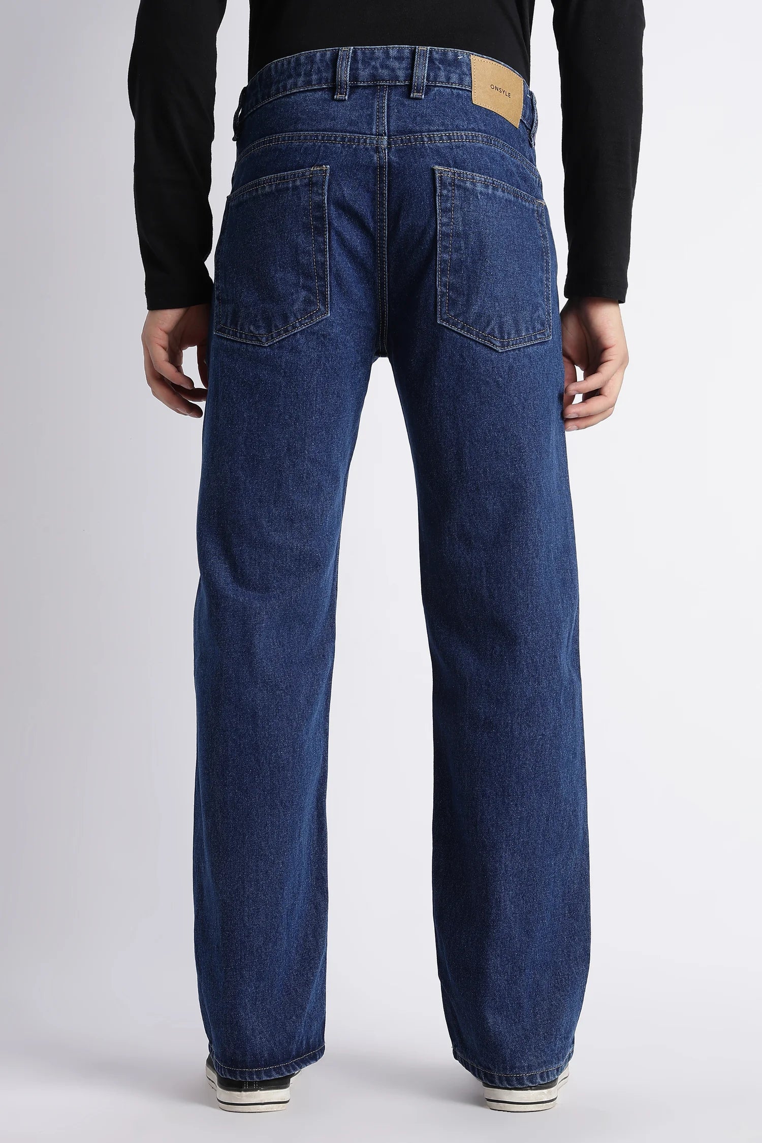 Pacific Blue straight fit jeans for men – back view