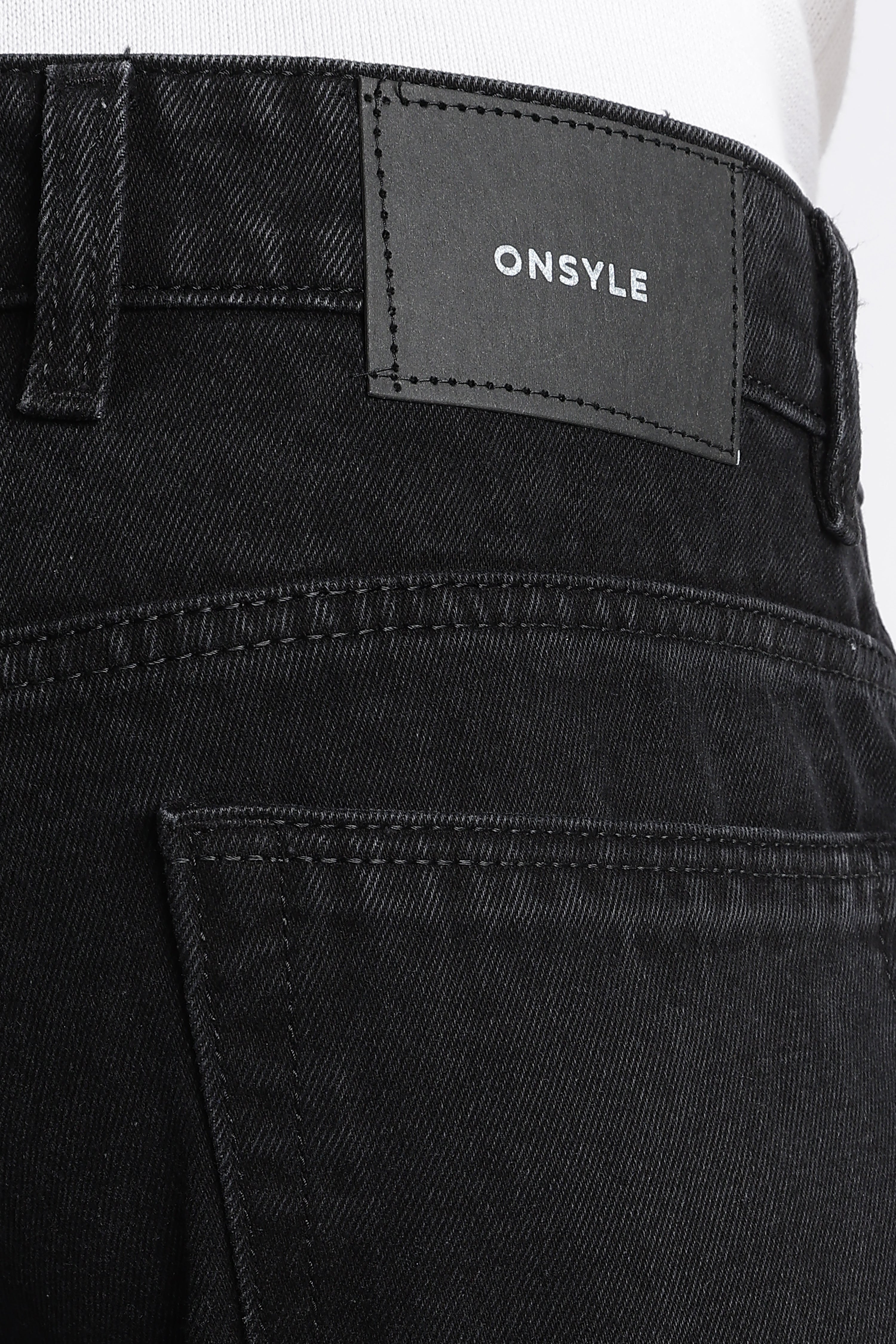 Midnight Black straight fit jeans for men – side view