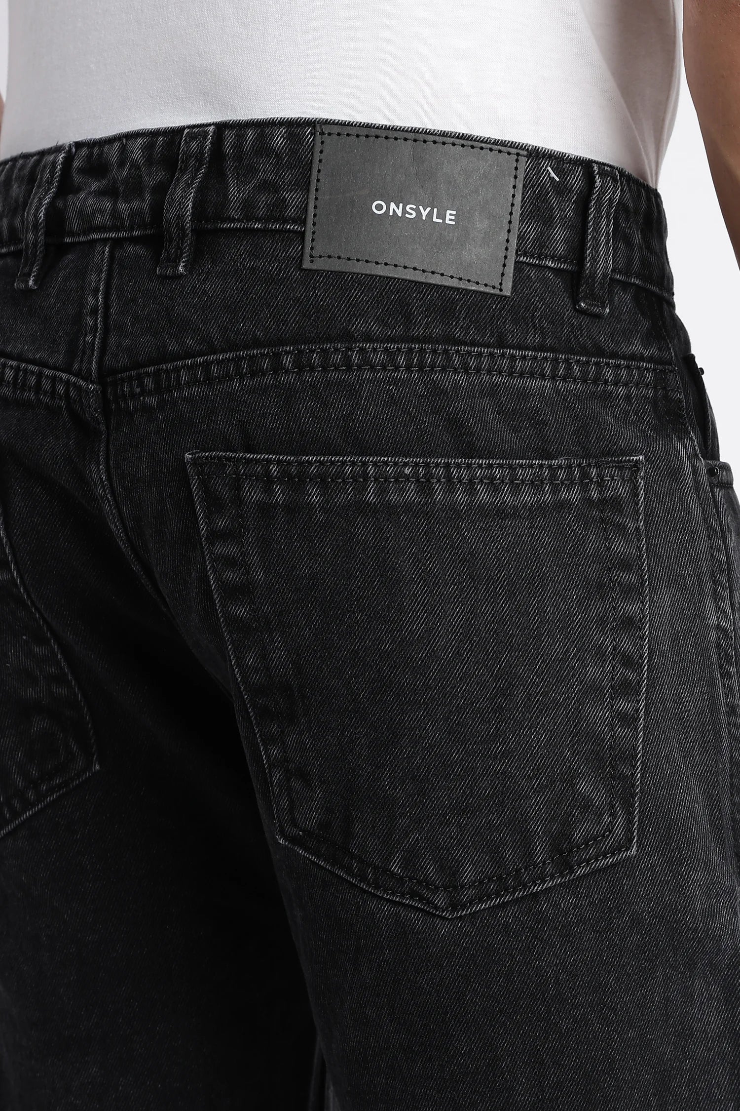 Smoke Grey jeans for men – straight leg styling detail
