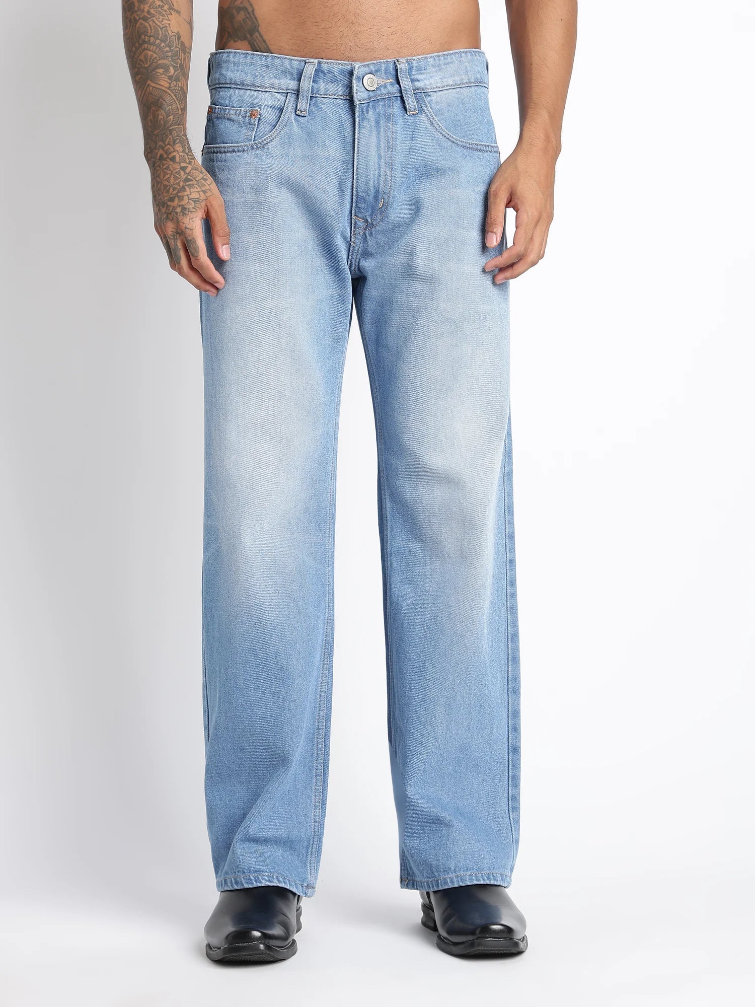 Sky Wash Wide Straight Fit Jeans for Men – ONSYLE