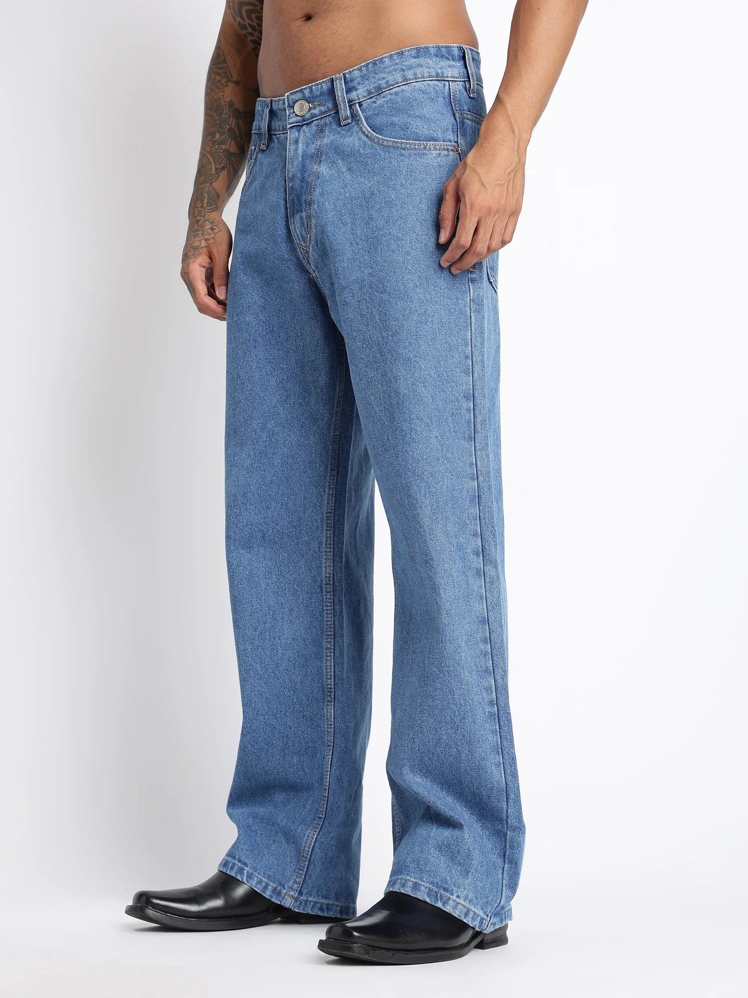 Marina Blue baggy jeans for men – side view