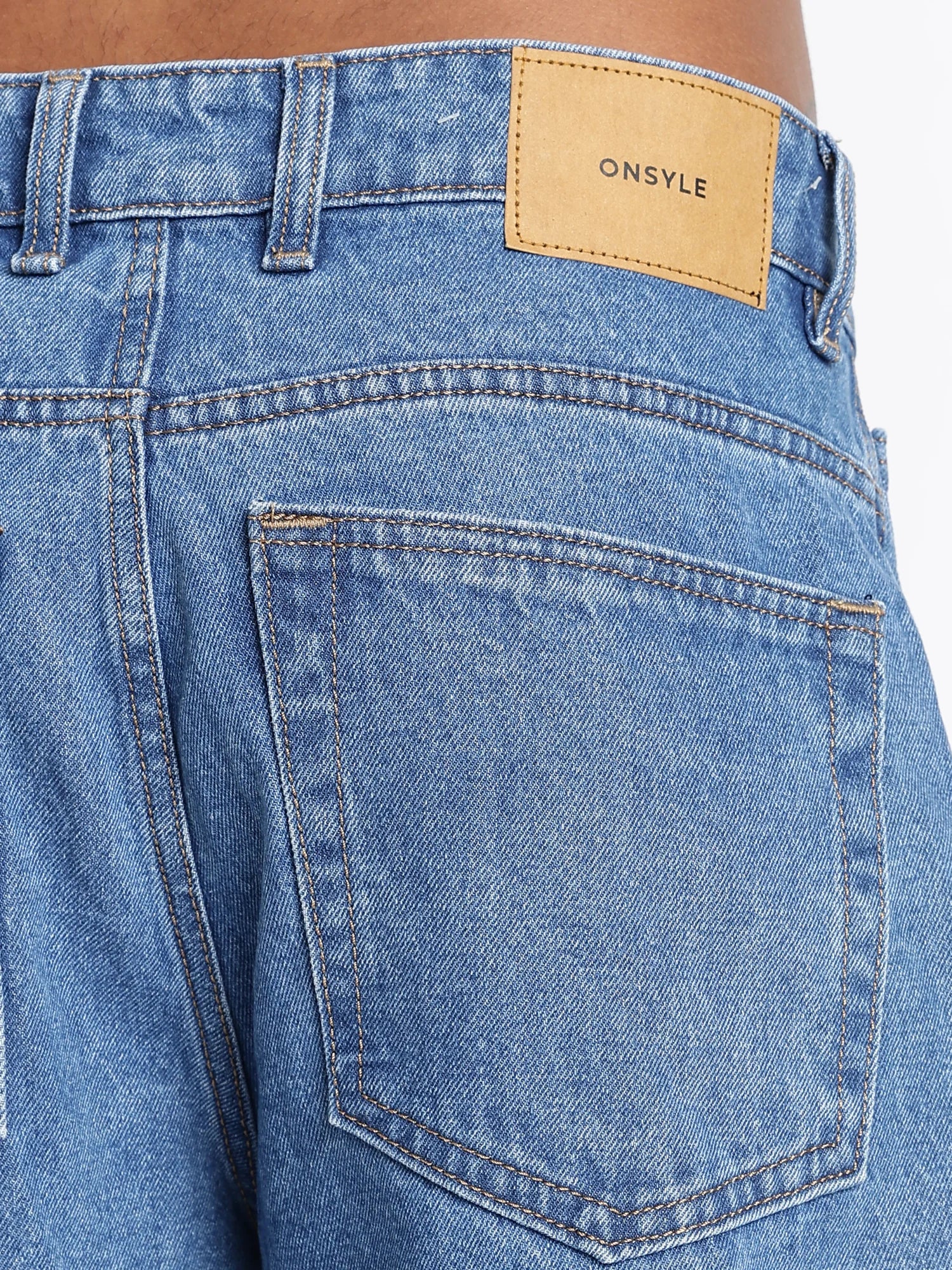 Marina Blue jeans for men – clean medium blue wash detail