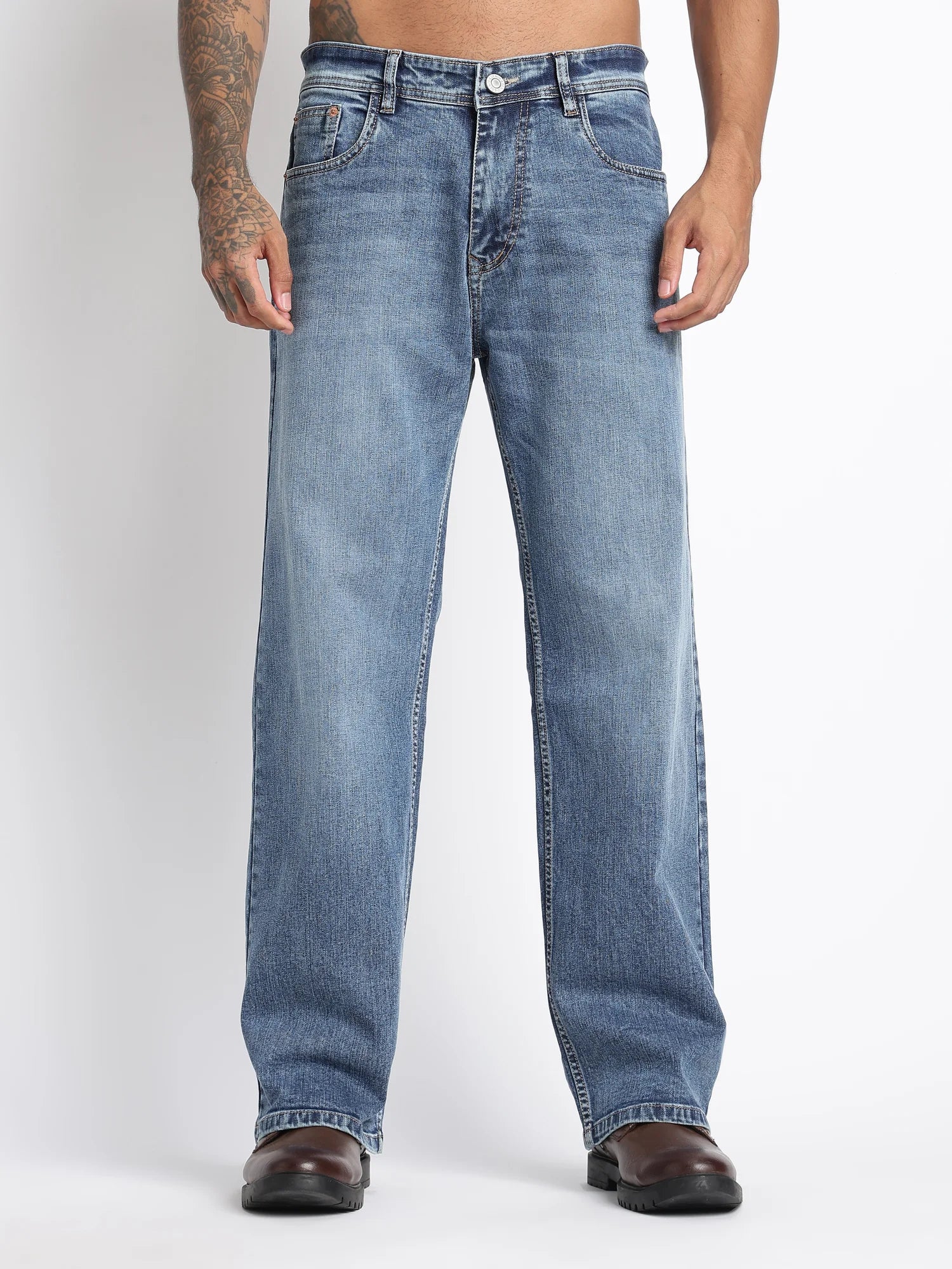 Glacier Blue Straight Fit Jeans for Men – ONSYLE