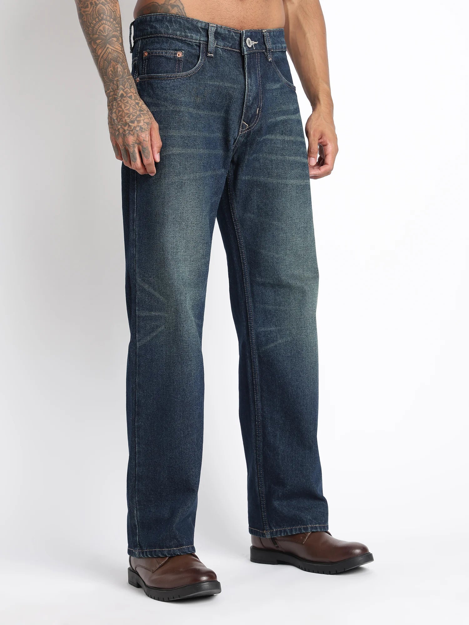 Deep Navy Vintage jeans for men – side view