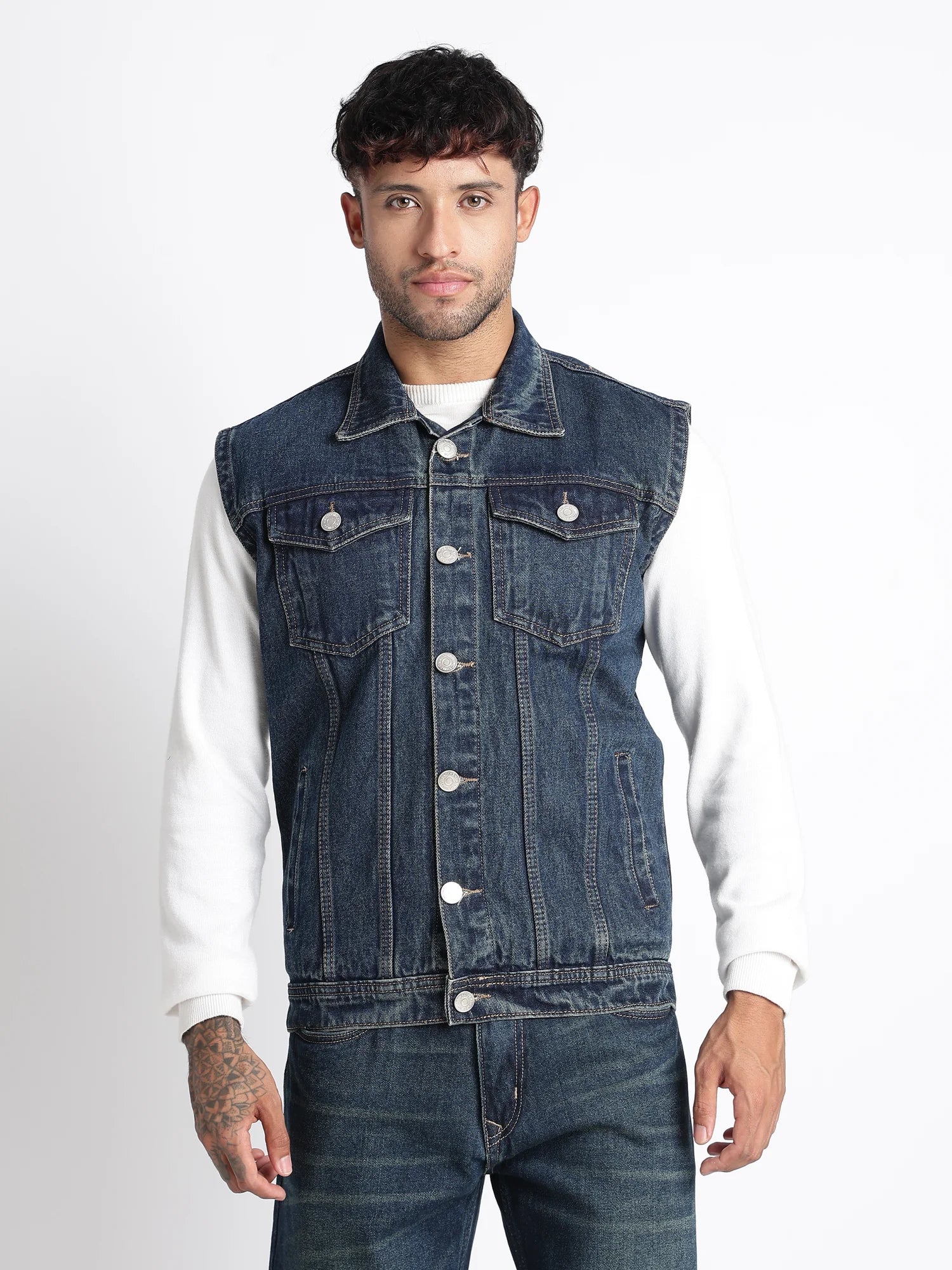 Iron Tide Sleeveless Denim Vest for Men – ONSYLE