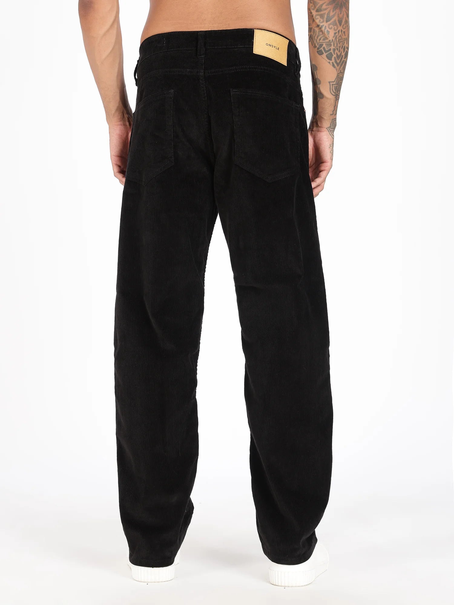 Jet Black Straight Corduroy Pants for Men – ONSYLE