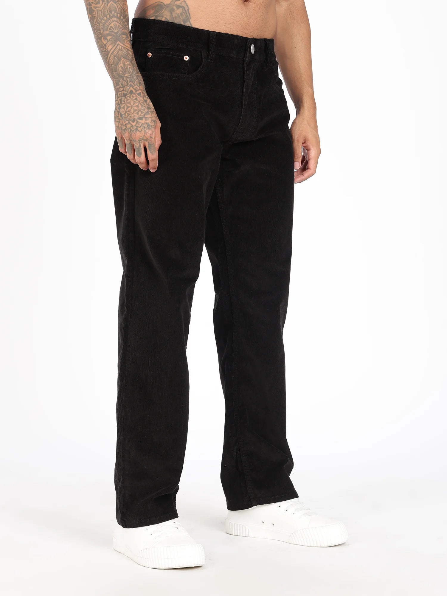 Jet Black corduroy pants for men – side view
