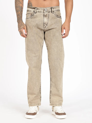 Desert Sand Comfort Fit Jeans for Men