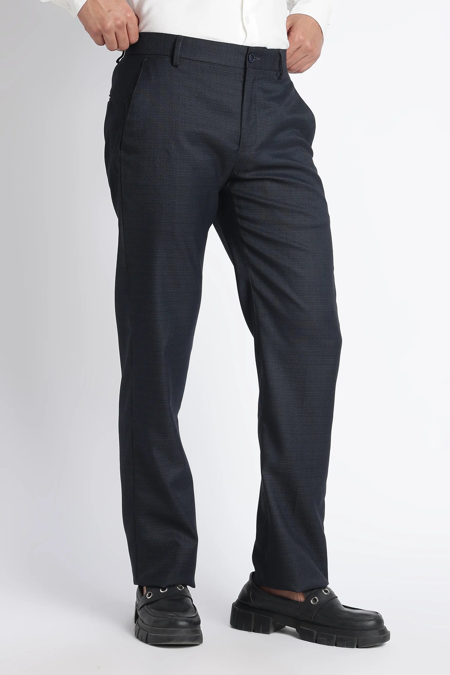Ink Navy formal trousers for men – side view
