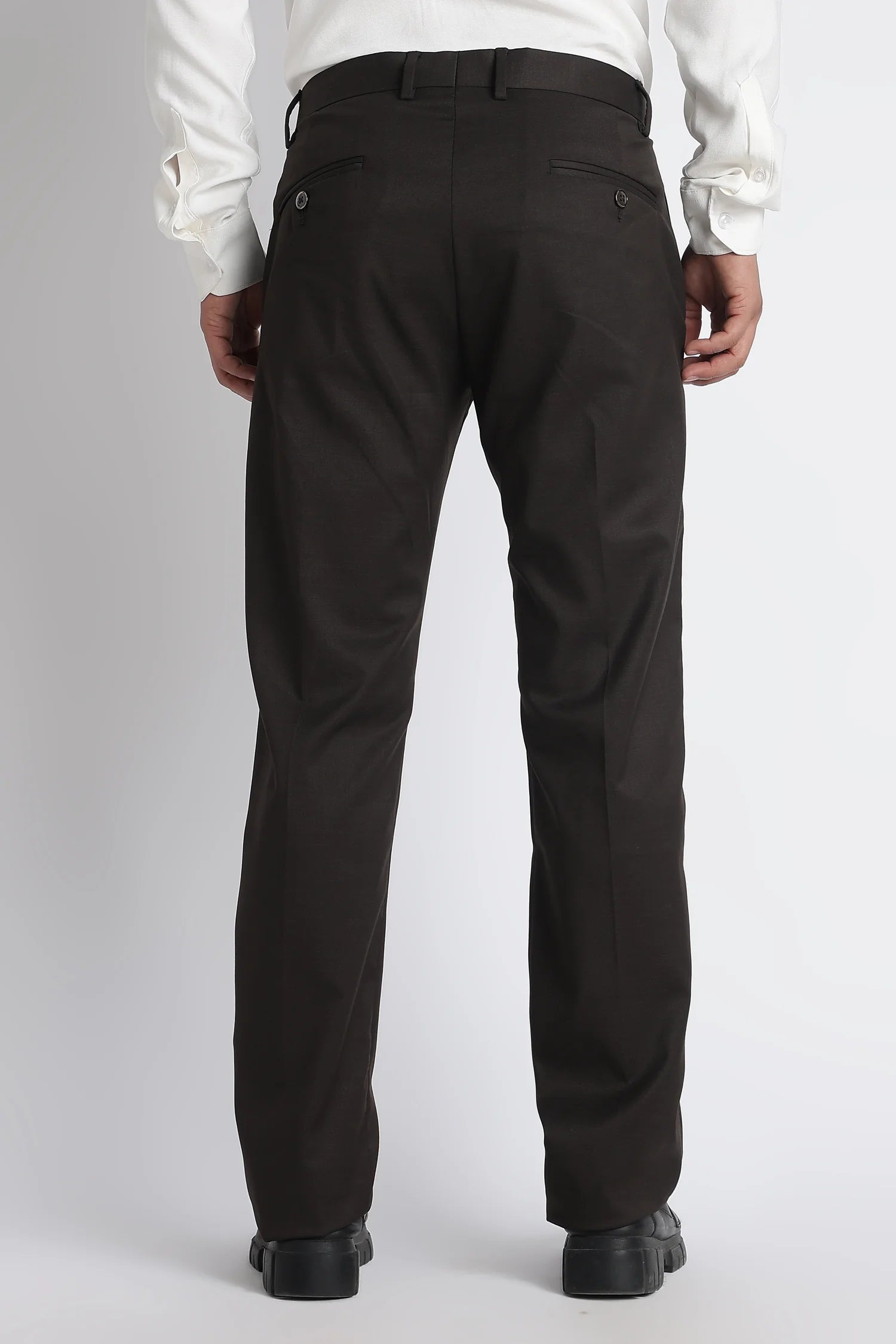 Espresso formal trousers for men – welt pocket detail