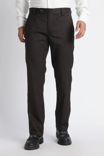 Espresso Slim Fit Formal Trousers for Men