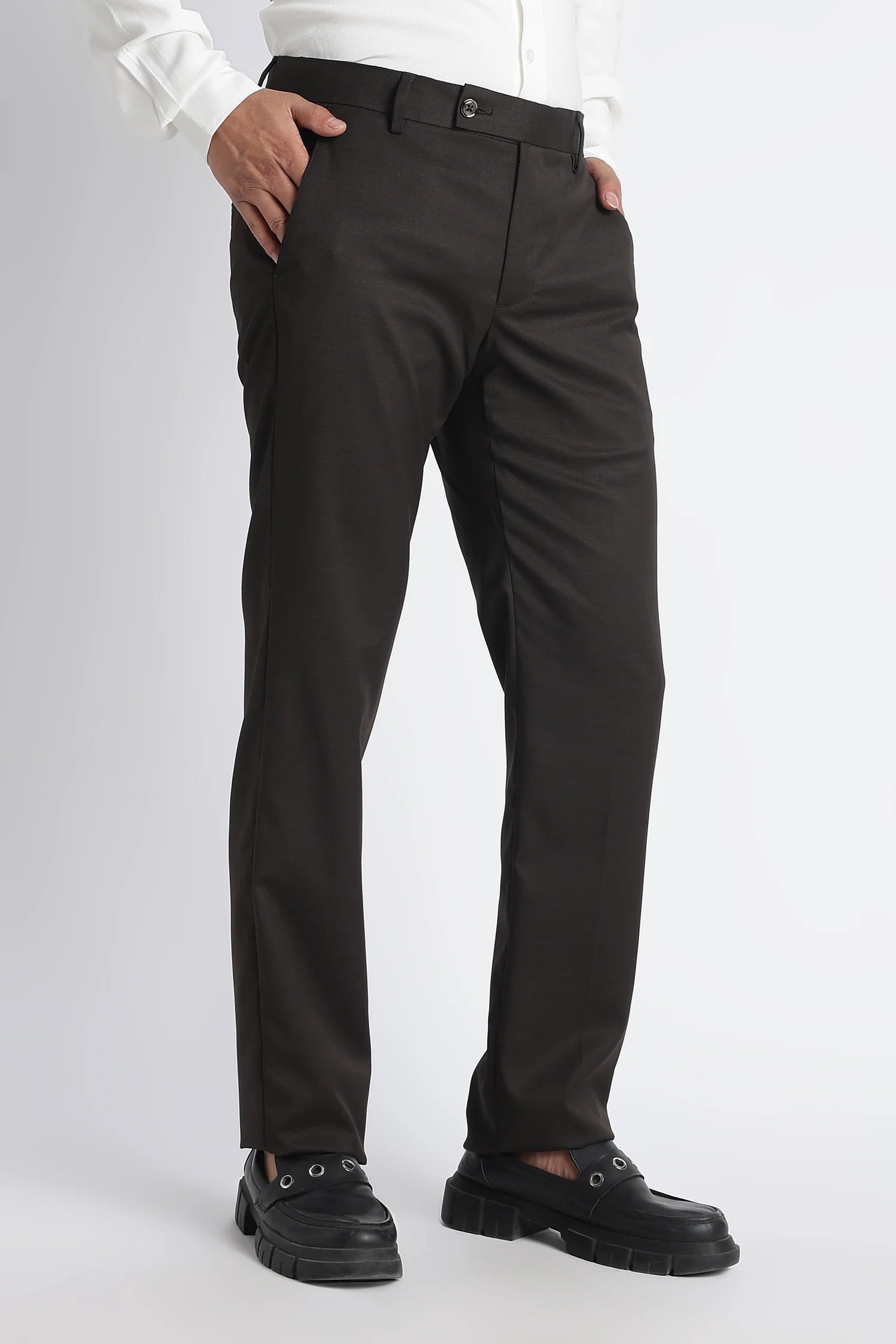 Espresso slim fit formal trousers for men – back view