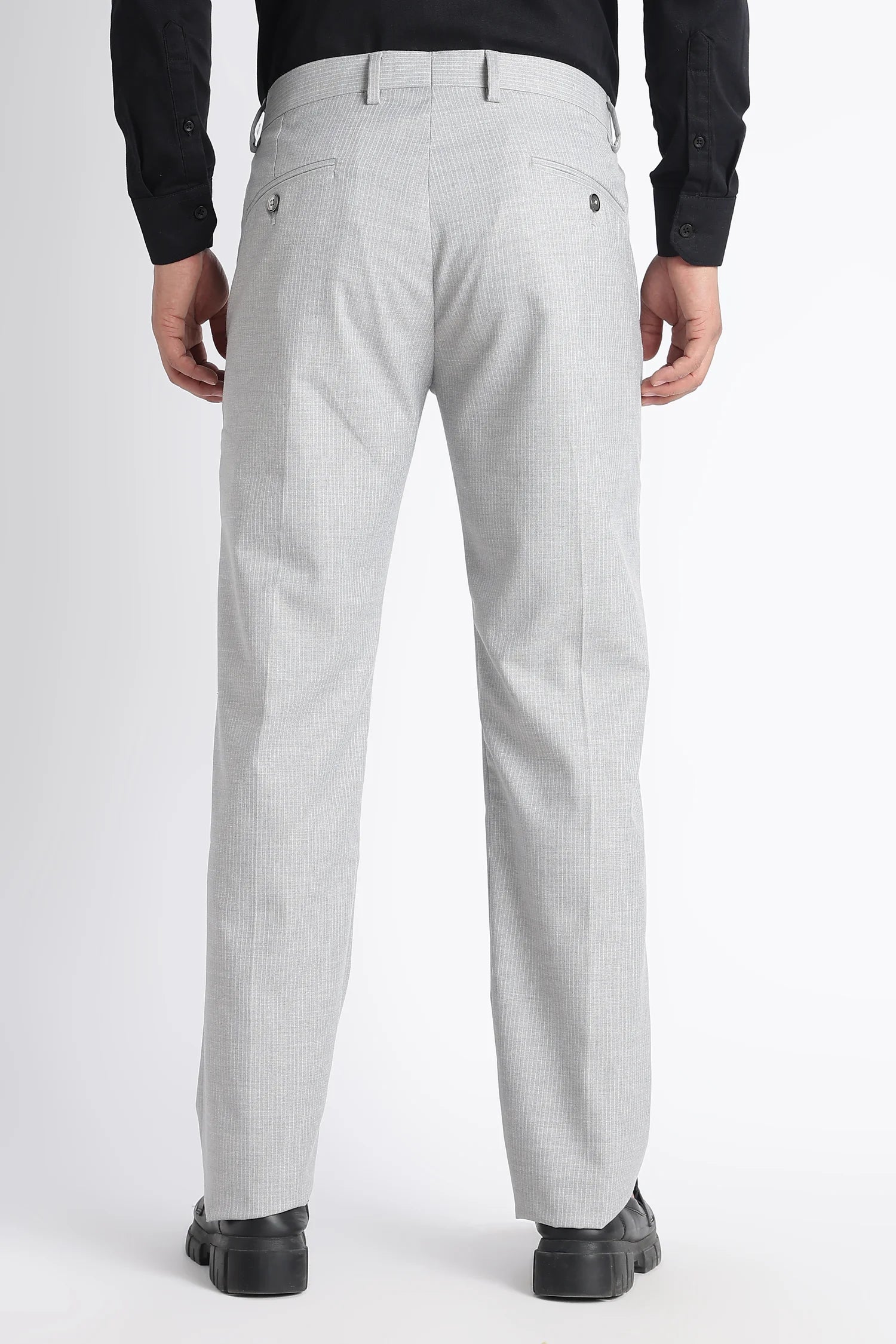 Silver Chalk formal trousers for men – welt pocket detail