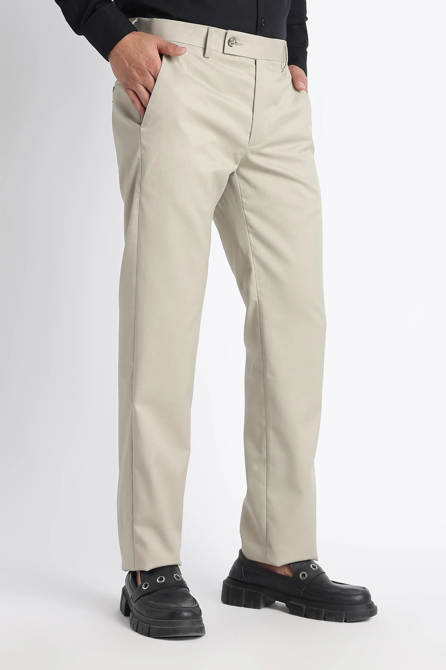 Sandstone formal trousers for men – side view